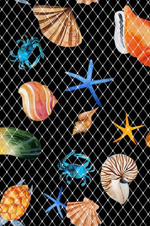 七彩贝壳印花华亿平台图片