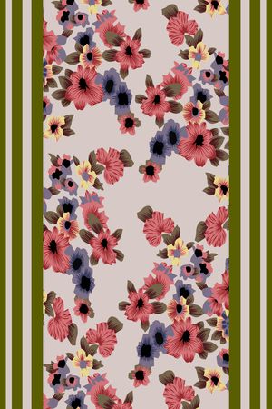 丝巾定位花印花华亿平台图片