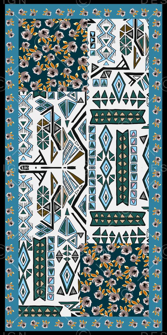 丝巾定位花印花华亿平台图片