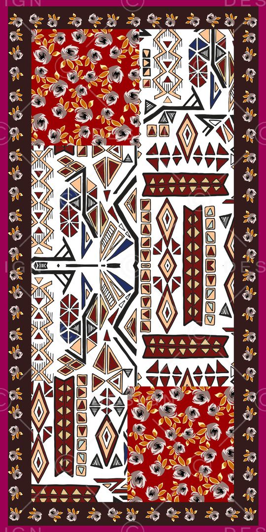 丝巾定位花印花华亿平台图片