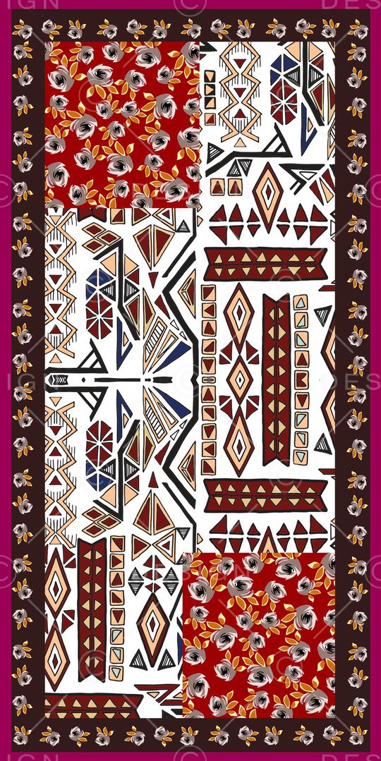 丝巾定位花印花华亿平台图片