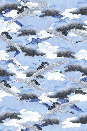 仙鹤印花华亿平台图片