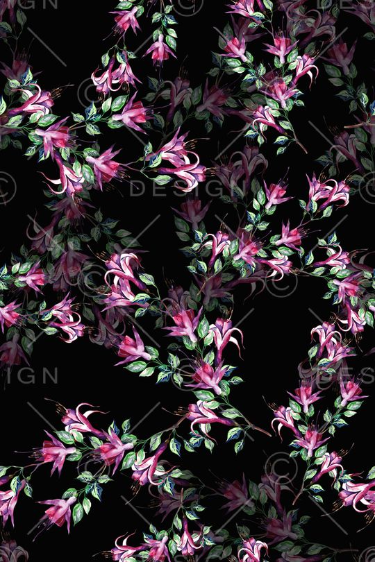 手绘花卉印花华亿平台图片