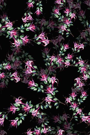 手绘花卉印花华亿平台图片