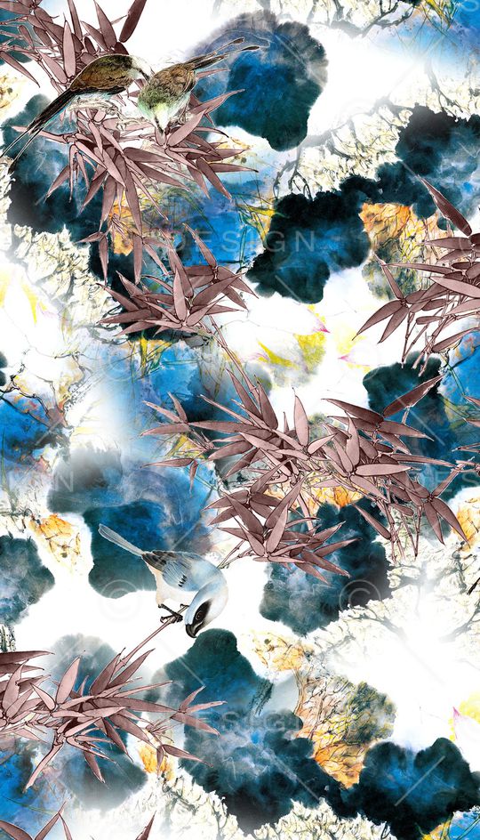 水墨印花华亿平台图片