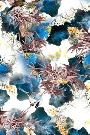 水墨印花华亿平台图片