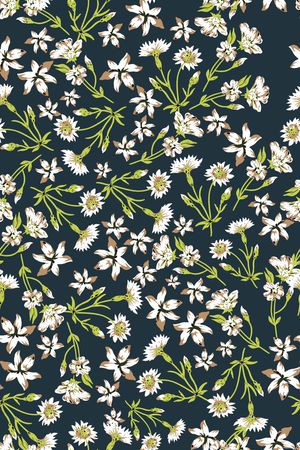 干净花卉印花华亿平台图片