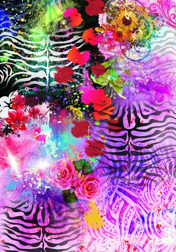 五彩缤纷印花华亿平台图片