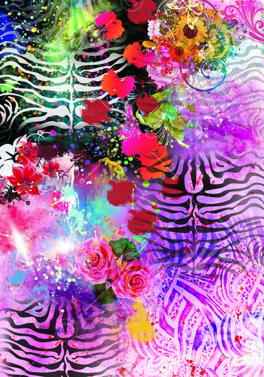 五彩缤纷印花华亿平台图片