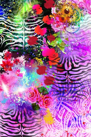 五彩缤纷印花华亿平台图片