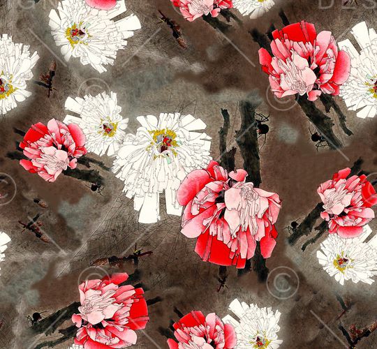 花卉印花华亿平台图片