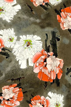 花卉印花华亿平台图片