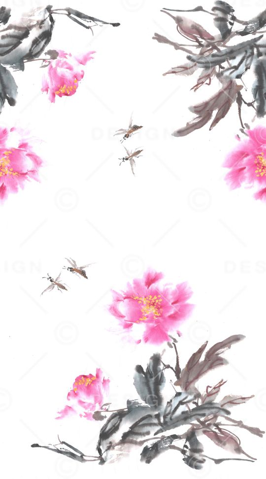 牡丹印花华亿平台图片