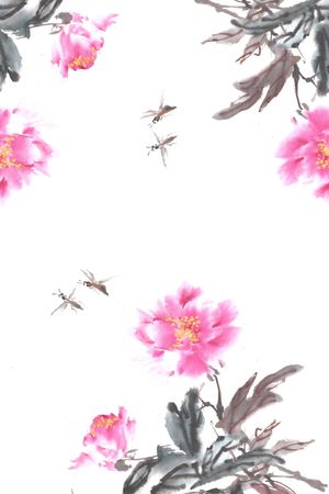 牡丹印花华亿平台图片