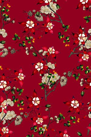 春夏清爽雪纺真丝棉丝巾布料泳装童趣印花印花华亿平台图片