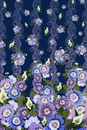 手绘定位花印花华亿平台图片