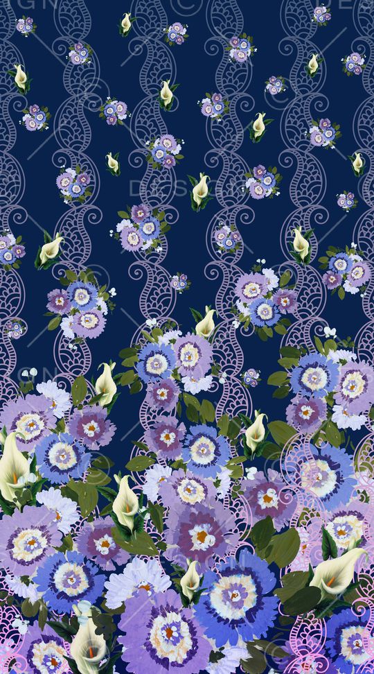 手绘定位花印花华亿平台图片