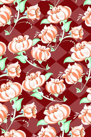 写意花卉印花华亿平台图片