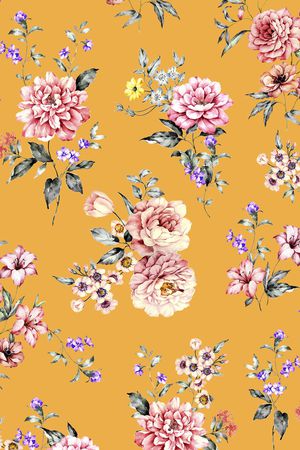 手绘花印花华亿平台图片