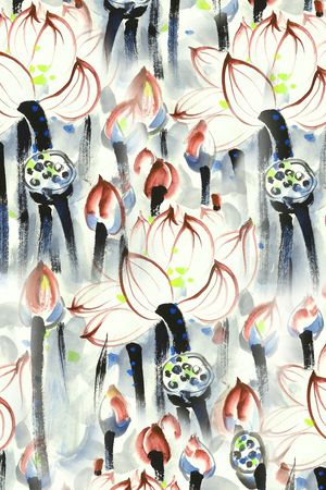 荷花印花华亿平台图片