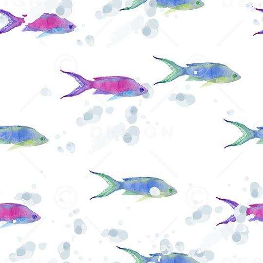 热带鱼印花华亿平台图片