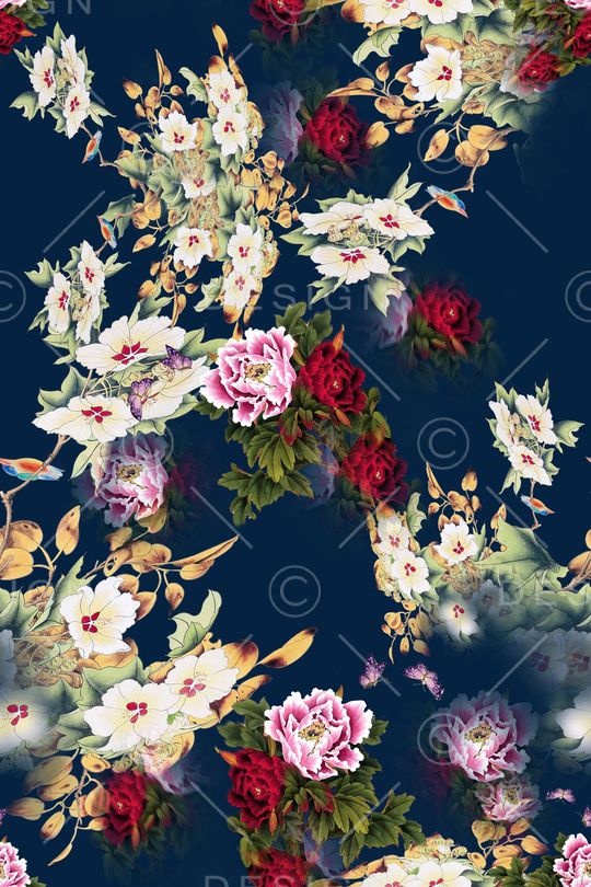 花卉印花华亿平台图片