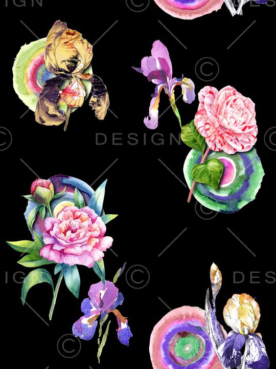 牡丹印花华亿平台图片