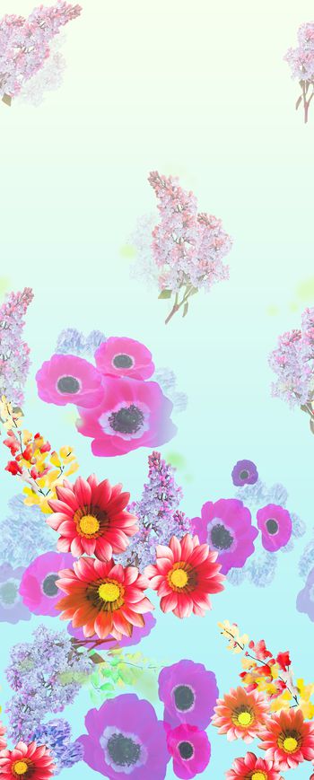 罂粟花牵牛花印花华亿平台图片