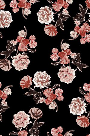 传统花卉印花华亿平台图片