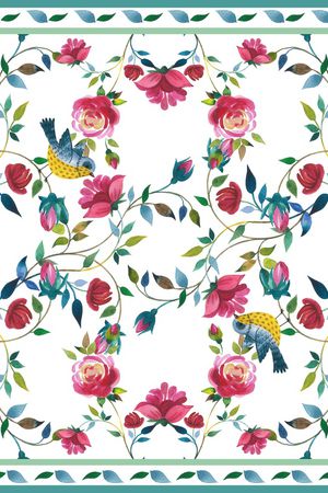 大牌清新印花华亿平台图片