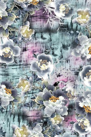 牡丹印花华亿平台图片