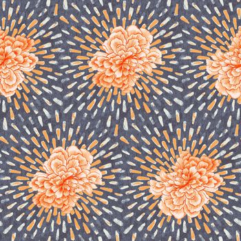 870697-复古渐变传统花朵