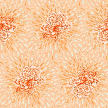 870703-复古渐变传统花朵-３