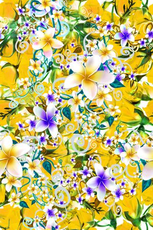 轻柔清爽花卉印花华亿平台图片