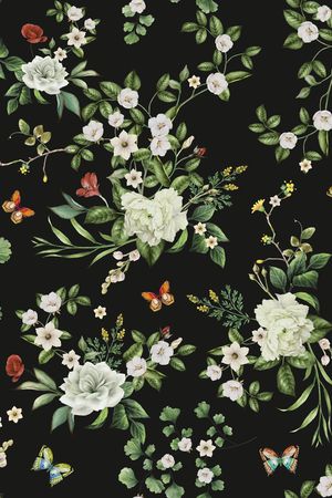 复古花卉印花华亿平台图片