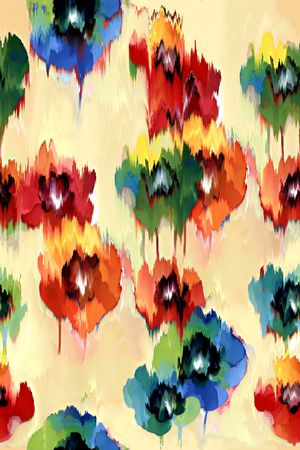 抽象花卉印花华亿平台图片