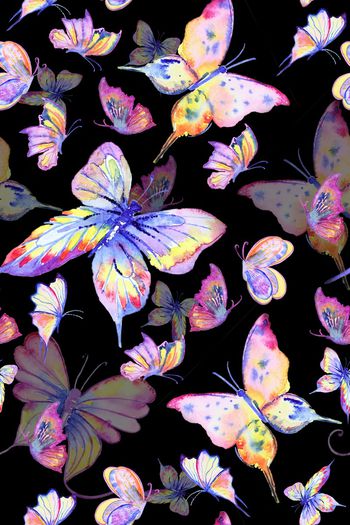 蝴蝶印花华亿平台图片