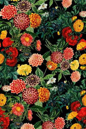 个性复古手绘花印花华亿平台图片