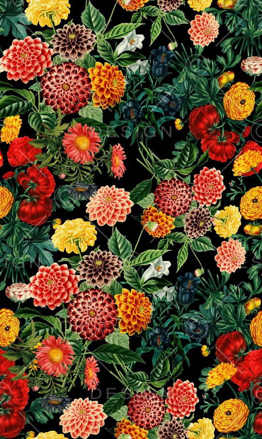 个性复古手绘花印花华亿平台图片