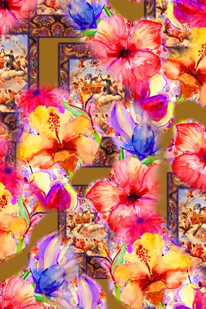 花卉印花华亿平台图片