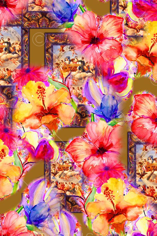 花卉印花华亿平台图片