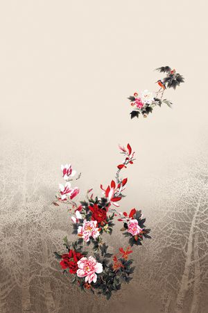 工笔印花华亿平台图片