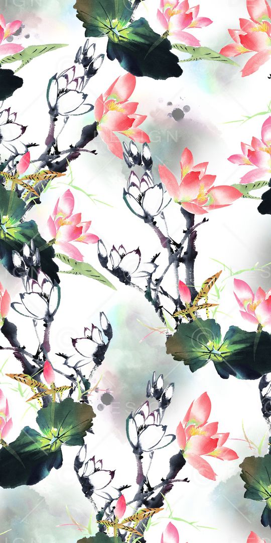 水墨印花华亿平台图片