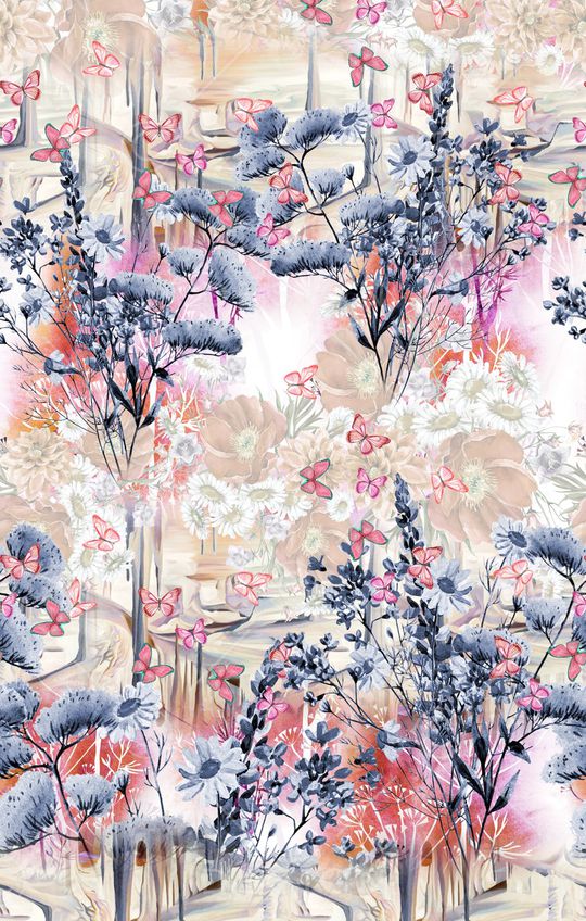 花卉印花华亿平台图片