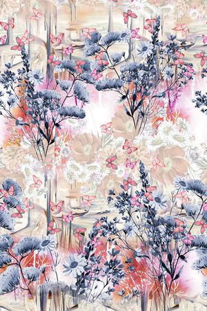 花卉印花华亿平台图片