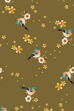 春夏清爽雪纺真丝棉丝巾布料泳装童趣印花印花华亿平台图片