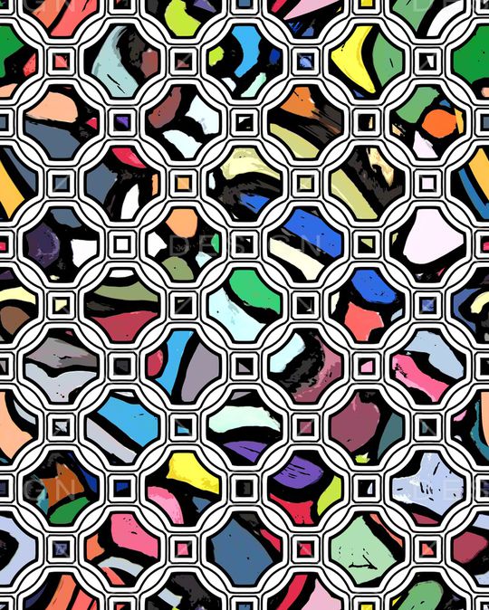 几何格子印花华亿平台图片