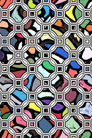 几何格子印花华亿平台图片