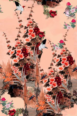 花卉印花华亿平台图片