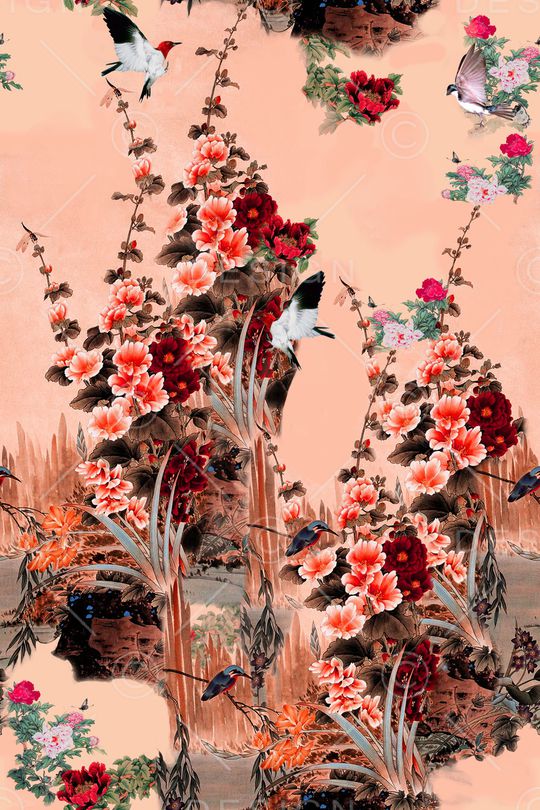 花卉印花华亿平台图片